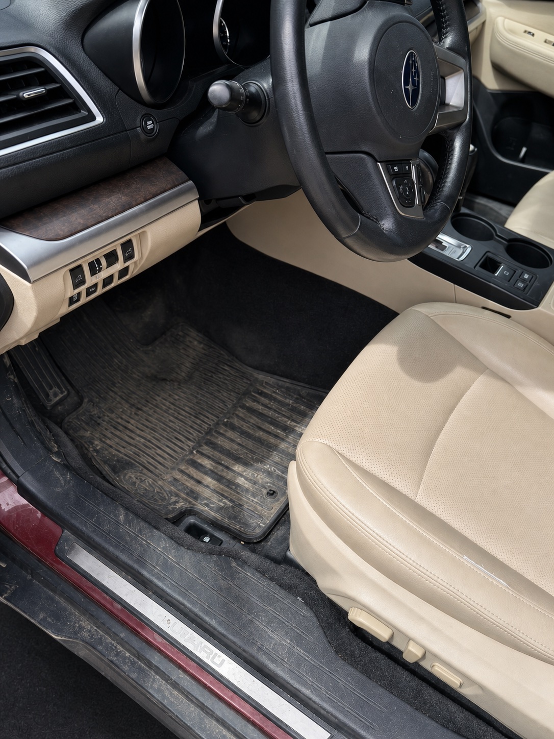 Subaru driver area before an interior detail